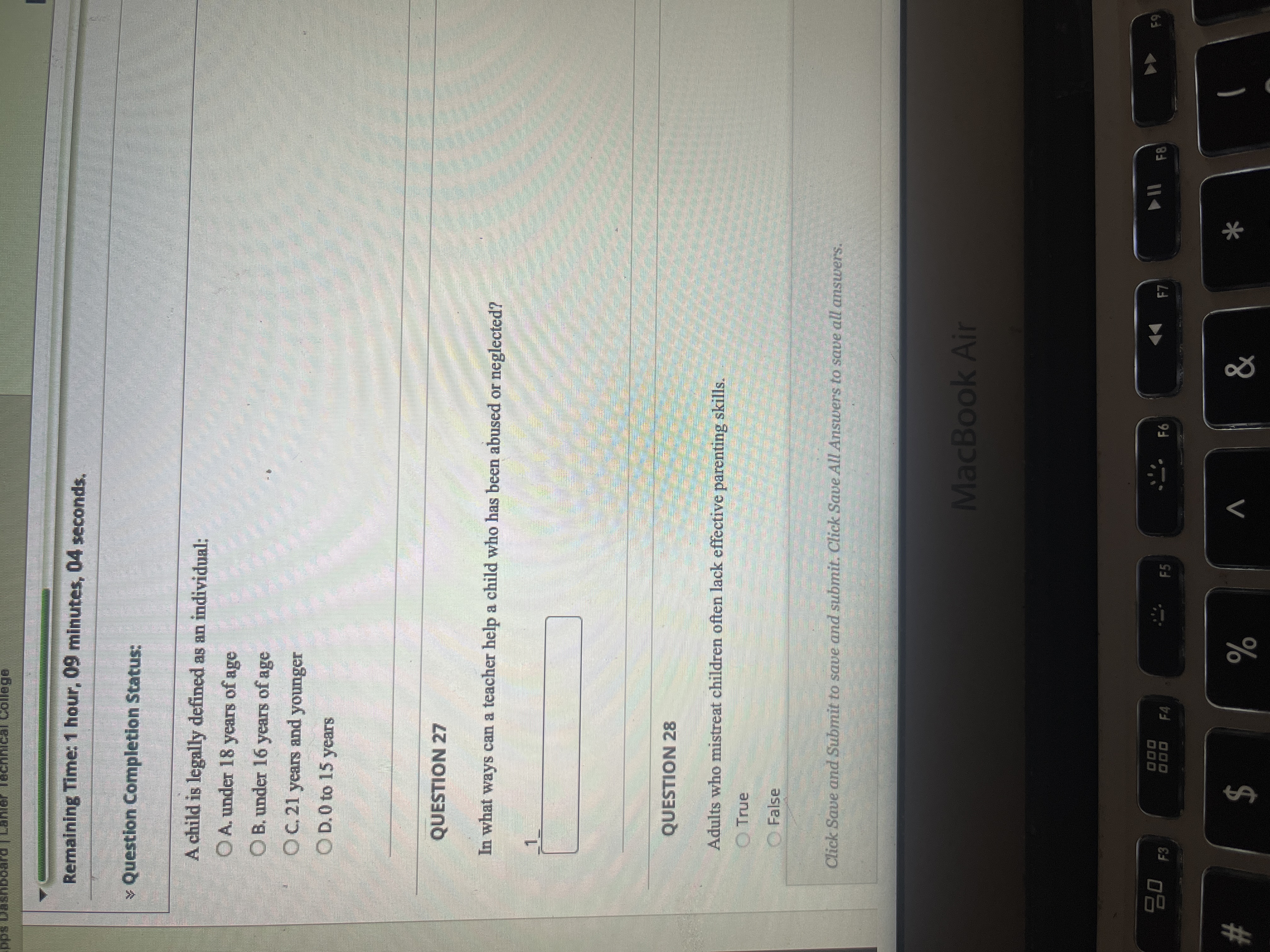 Remaining Time: 1 hour, 09 minutes, 04 seconds.