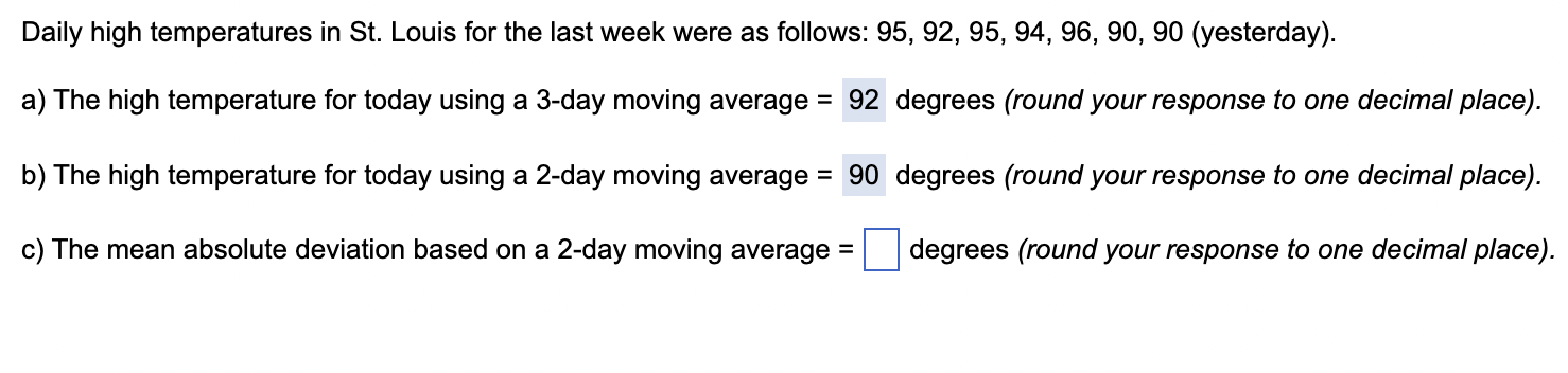 c4q7 Daily high temperatures in St. Louis for the
