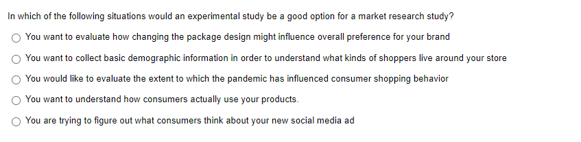 In which of the following situations would an