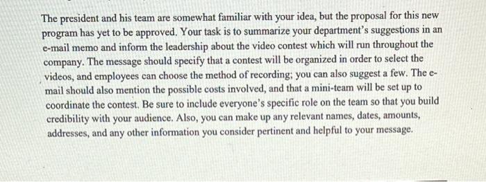 Part 2: Drafting a Letter - Read the following