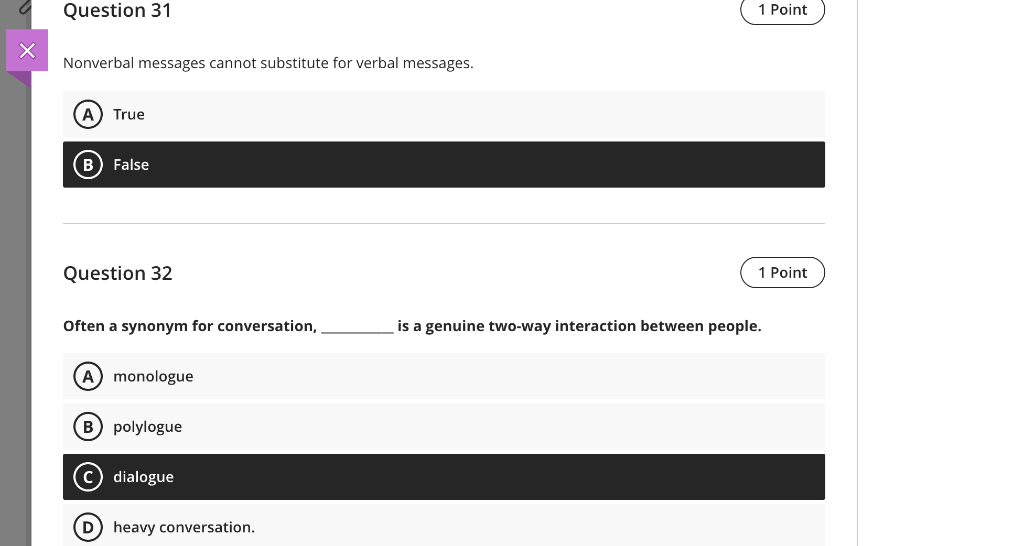 Question 24 1 Point When responding to advice, it