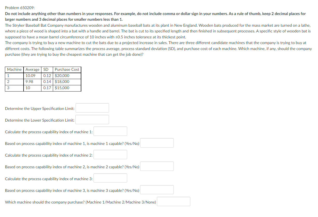 Problem 650209: Do not include anything other