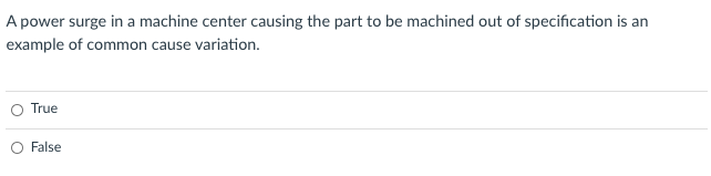 A power surge in a machine center causing the