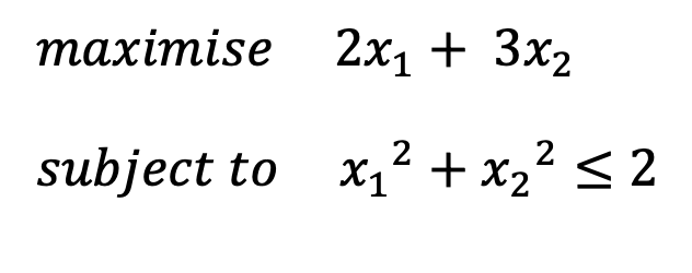 Solve the Non-linear Programming Problem using