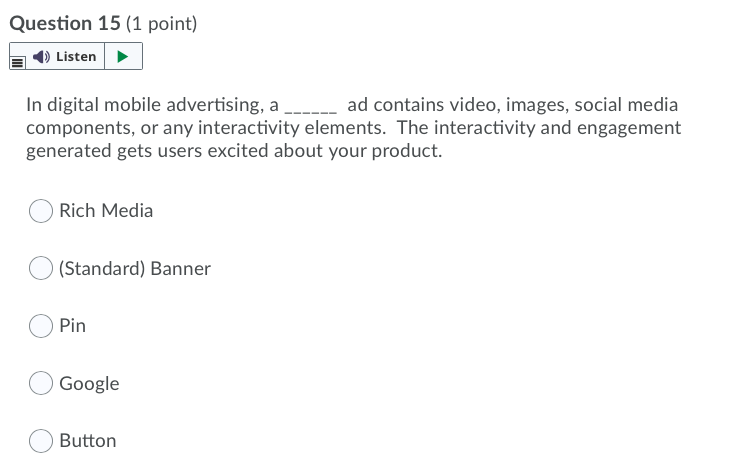 MARKETING/ADVERTISING HELP ASAP PLEASE!! Question