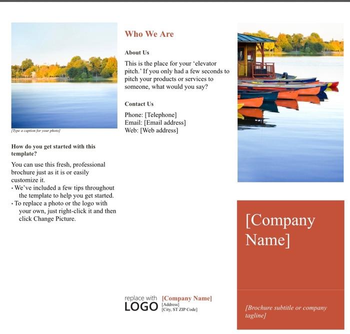 Create a business brochure as a marketing