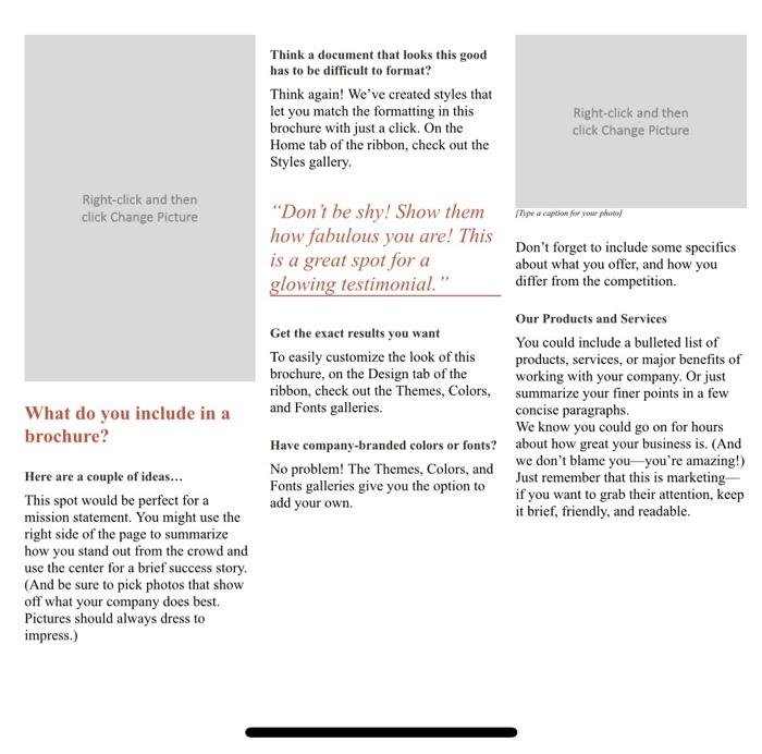 Create a business brochure as a marketing