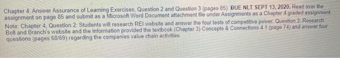 Chapter 4: Answer Assurance of Learning Exercises