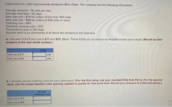Average demand = 36 units per day, Average lead