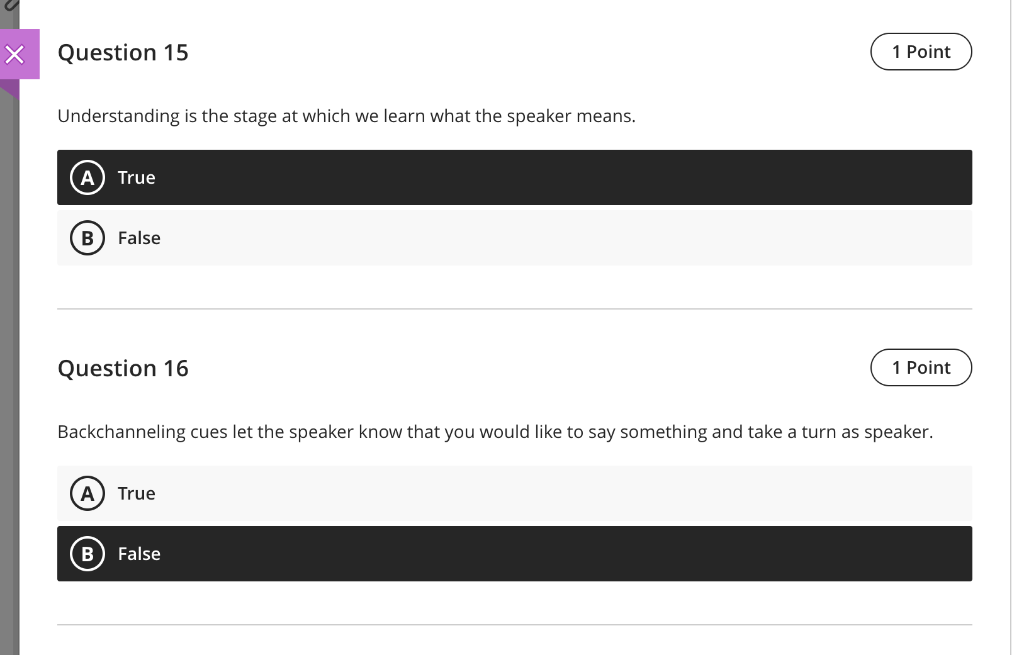 Question 15 1 Point Understanding is the stage at