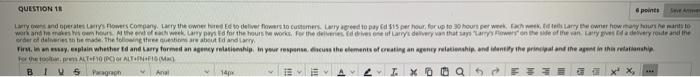 please help me asap QUESTION 1 e points SA Larry