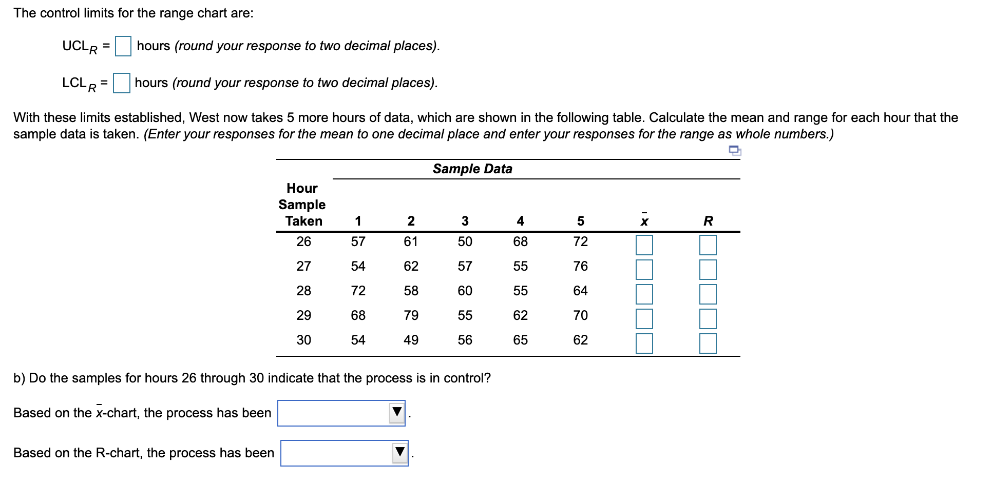 Refer to fable $6.1 - Factors for Computing