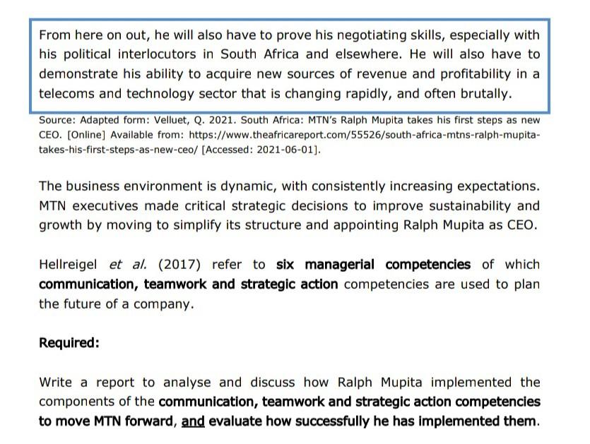 Read the case study below and answer the question