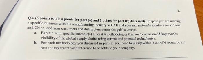 Q3. (6 points total; 4 points for part (a) and 2