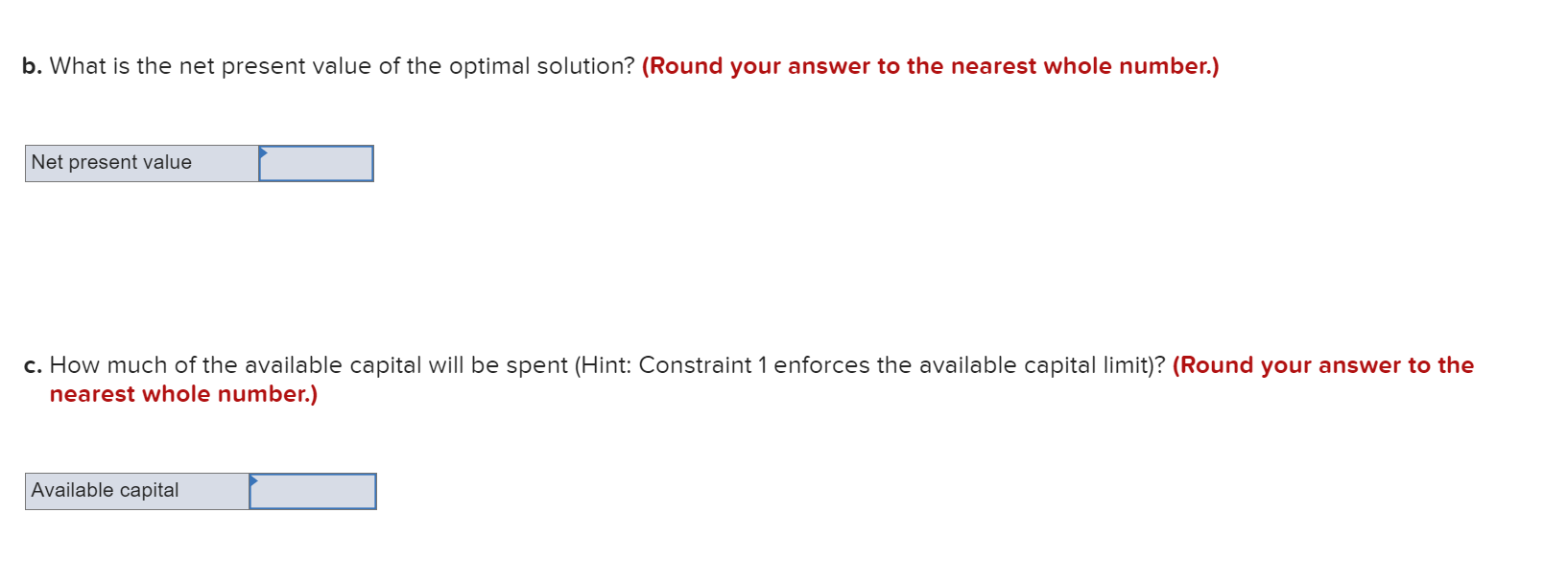 A firm has prepared the following binary integer