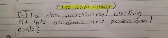 (250 woods answer) 3-) How does professional