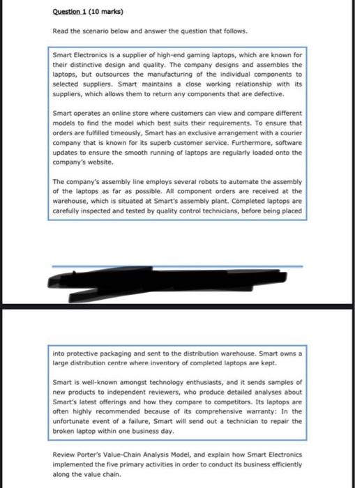 Question 1 (10 marks) Read the scenario below and