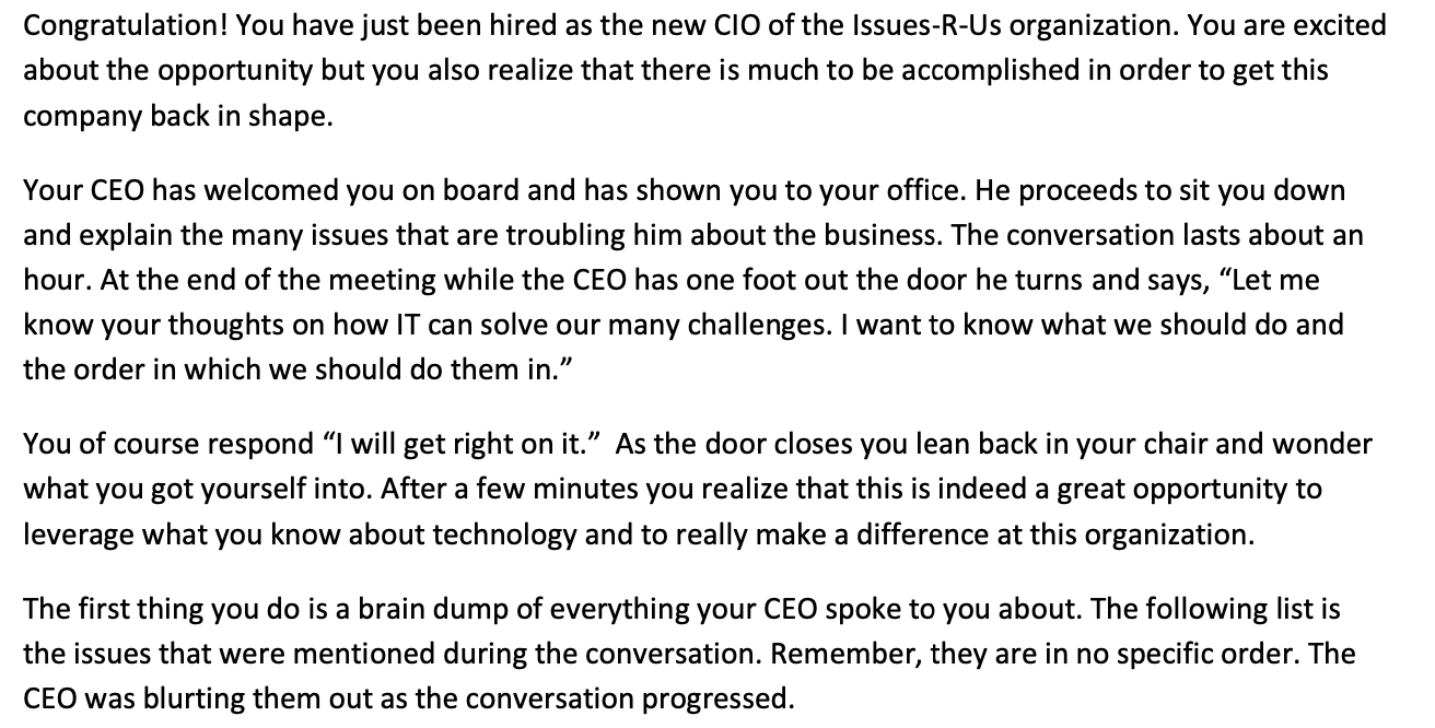 What issue would you resolve first and why? Which