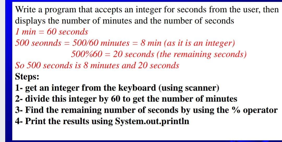 Write a program that accepts an integer for