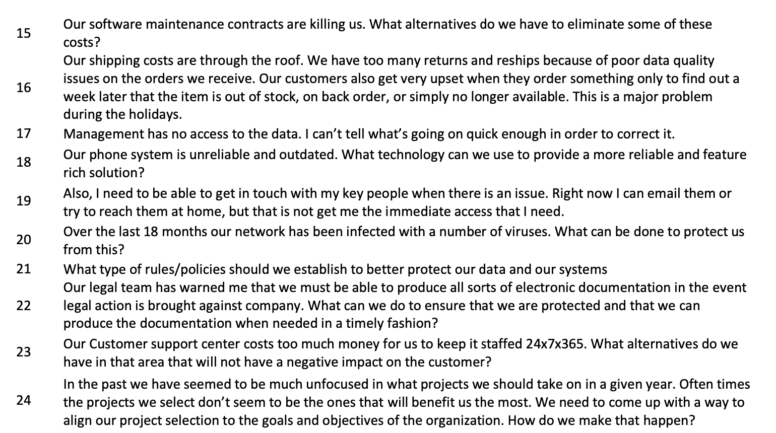 What issue would you resolve first and why? Which