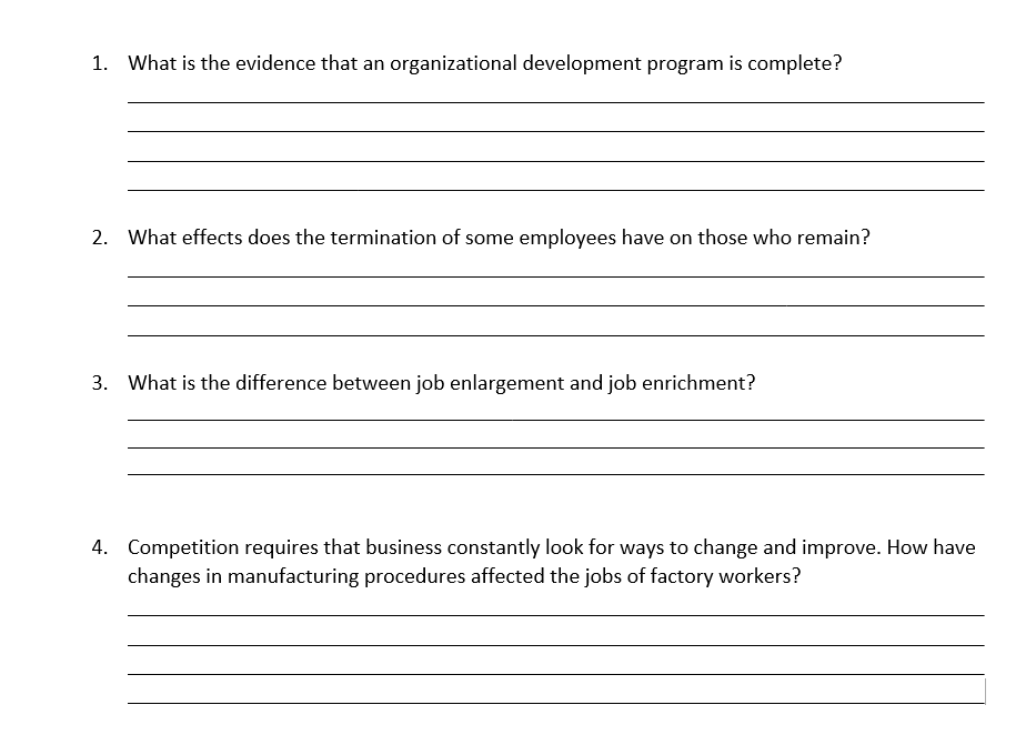 1. What is the evidence that an organizational