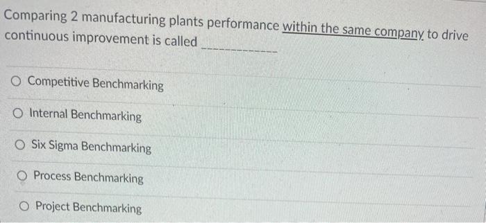 Comparing 2 manufacturing plants performance
