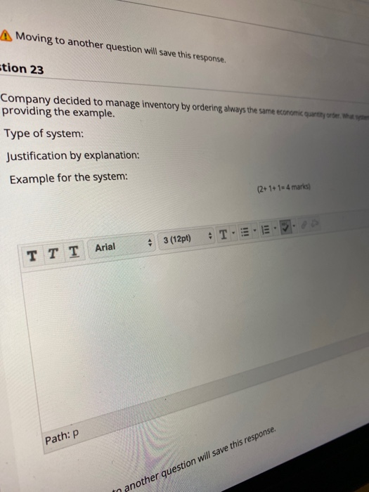 A Moving to another question will save this