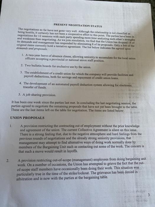 COLLECTIVE BARGAINING SIMULATION Background The