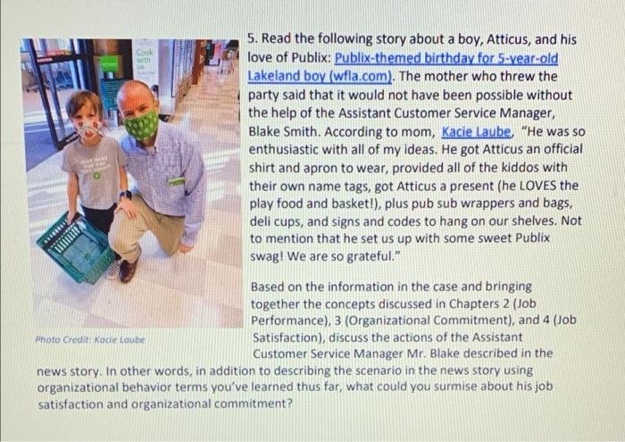 Case Questions: 1. Consider all the things Publix