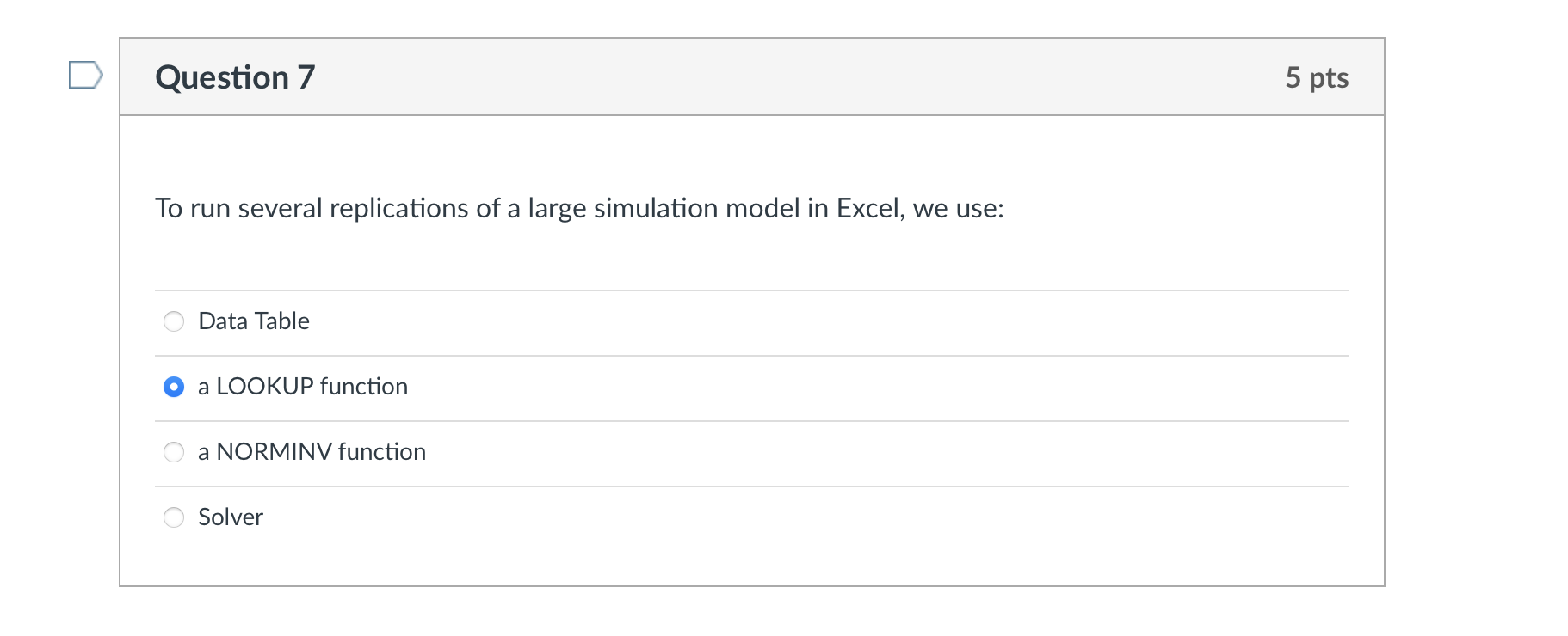 Question 5 5 pts The technique of randomly