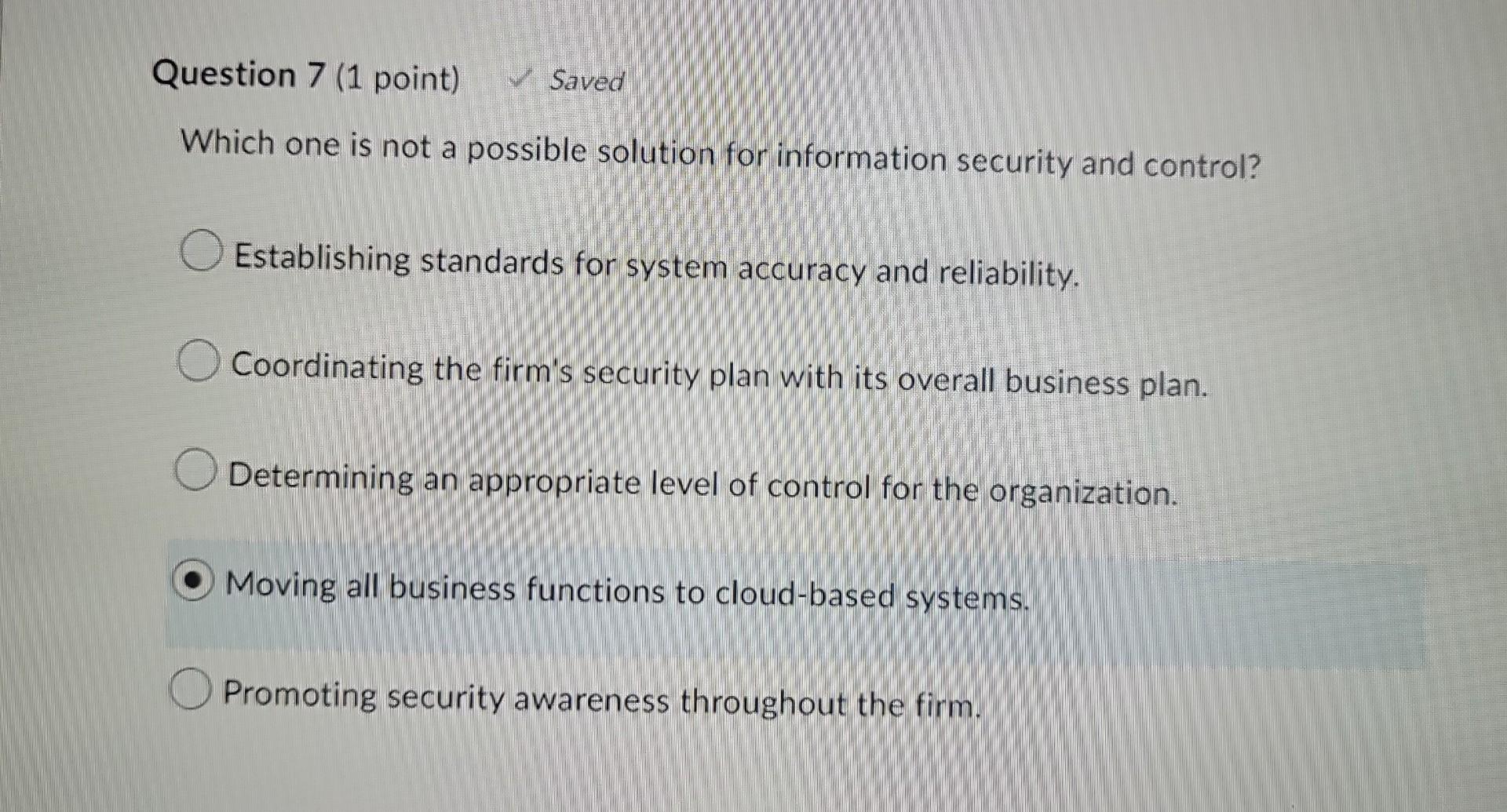 Which one is not a possible solution for