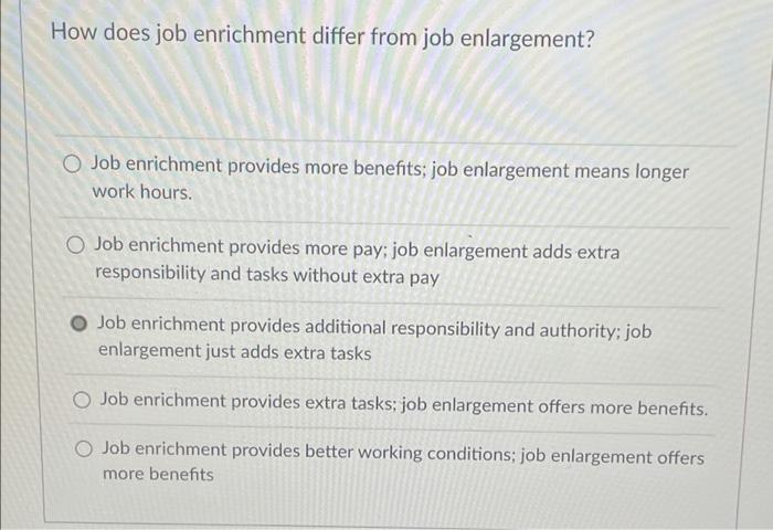 How does job enrichment differ from job