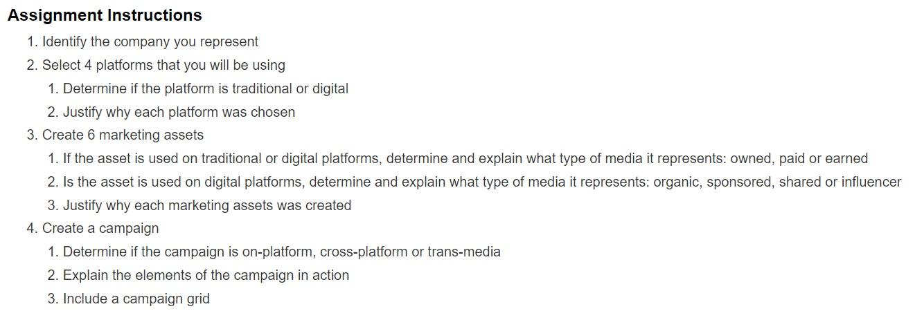 Assignment Instructions 1. Identify the company