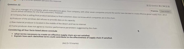 on we save the response Question 32 Question 1234