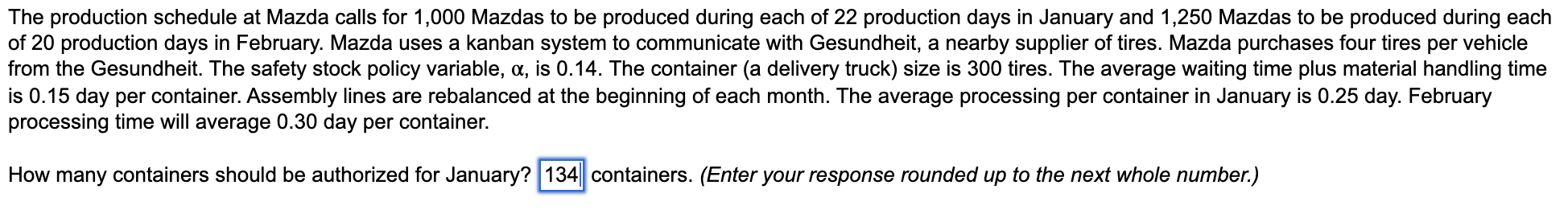 The production schedule at Mazda calls for 1,000