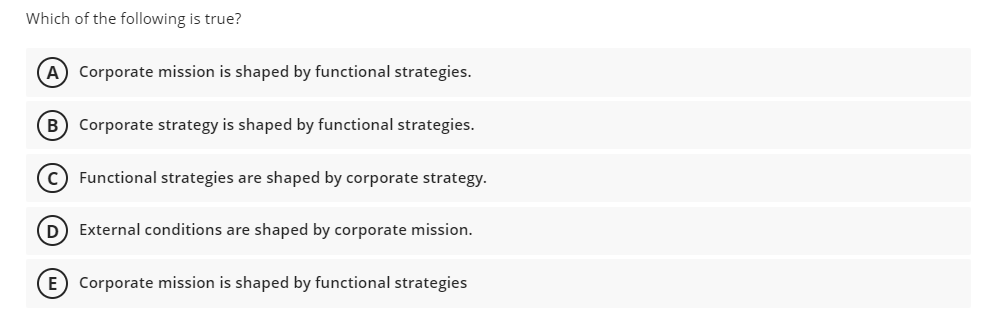 Which of the following is true? A Corporate