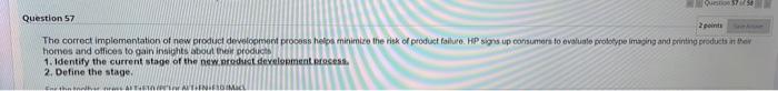 59 Question 57 2 points The correct