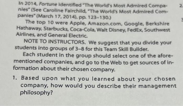 In 2014, Fortune identified 'The World's Most