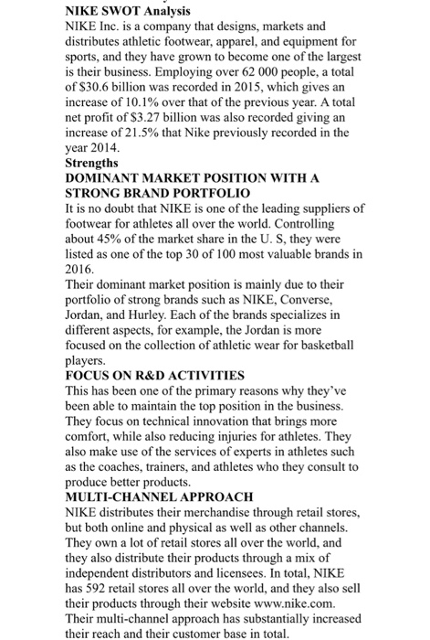 from nike case study you should make one internal