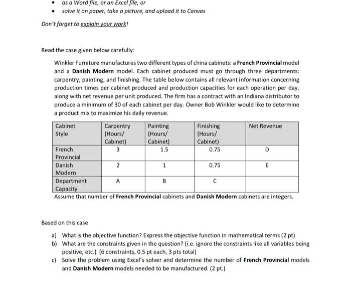 also show with excel - as a Word file, or an