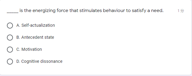 is the energizing force that stimulates behaviour