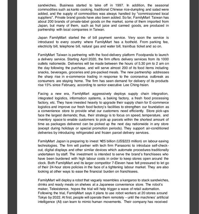 Case Study Read the following case and answer all