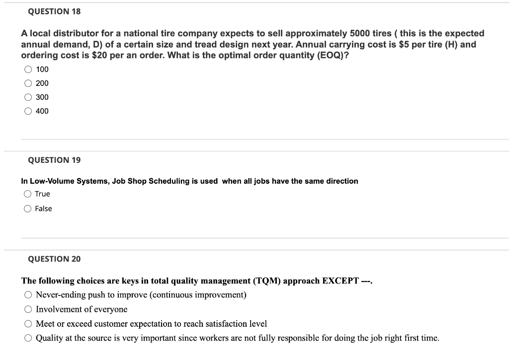 Consider the following inventory control schedule
