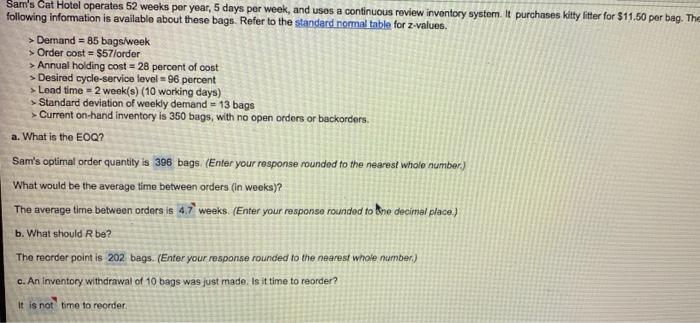 answer the last blank one Sam's Cat Hotel