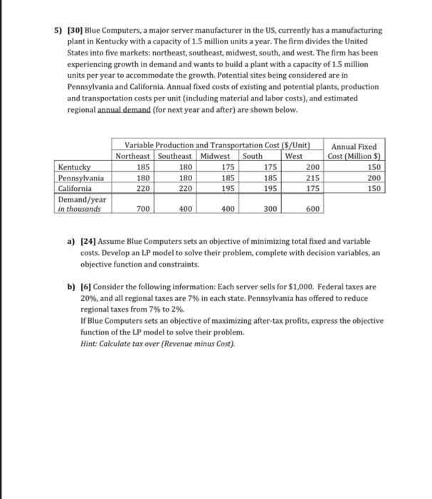 1) [10] Consider Amazon.com. a) [5] In which