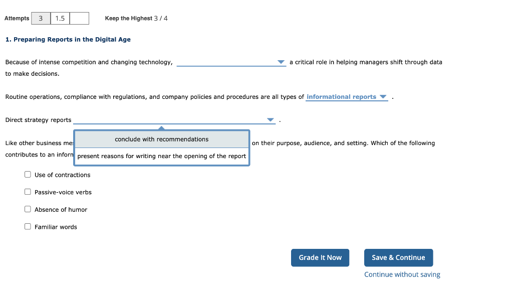 Attempts 3 1.5 Keep the Highest 3/4 1. Preparing