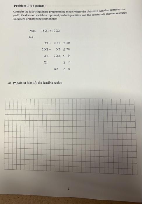 Problem 1 (14 points) Consider the following