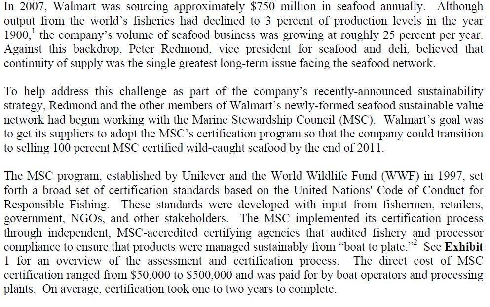 Question: What could Walmart do in this case to