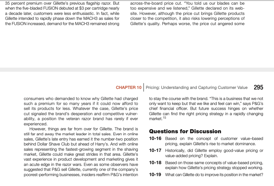 1. Based on the concept of customer valuebased