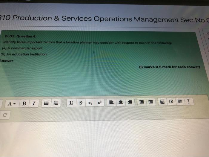 310 Production & Services Operations Management